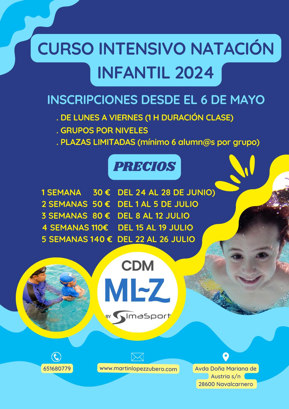 Curso intensivo de natación infantil